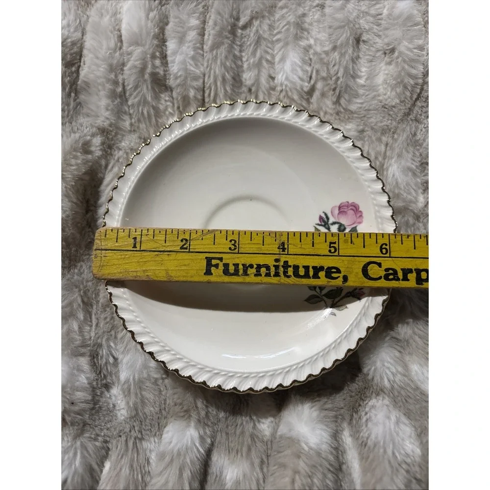Harker Pottery Co. Wild Rose 22KT. Gold trim Saucer 6 1/4